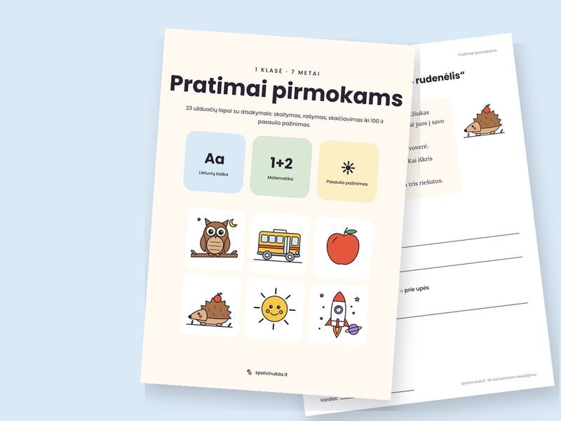 Pratimai pirmokams – peržiūra
